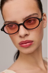 AV SUNGLASSES Odie Black Pink Black Sunglasses with Pink Lenses