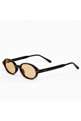 A\V SUNGLASSES Odie Μαύρα Γυαλιά Ηλίου με πορτοκαλί φακούς