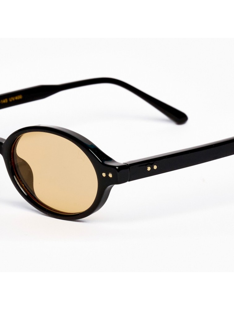 A\V SUNGLASSES Odie Μαύρα Γυαλιά Ηλίου με πορτοκαλί φακούς