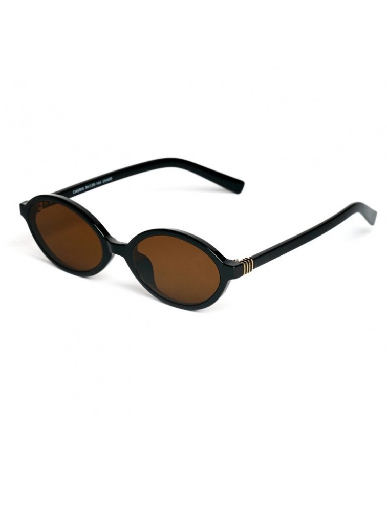 A\V SUNGLASSES Cassia Black Μαύρα γυαλιά ηλίου με καφέ φακούς