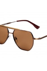 AV SUNGLASSES JETT Brown Μεταλλικά Γυαλιά Ηλίου με Καφέ Φακούς
