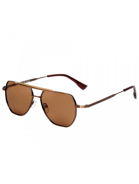 AV SUNGLASSES JETT Brown Μεταλλικά Γυαλιά Ηλίου με Καφέ Φακούς