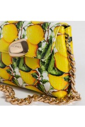 CLIC JEWELS MAYA MINIBAG (lemons print genuine leather) Τσάντα ώμου με σχέδιο λεμόνια