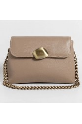 CLIC JEWELS DONNA MEDIUM (mocha dolaro leather) Μπεζ τσάντα ώμου