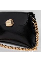CLIC JEWELS DONNA MEDIUM DONNA (black patent eco leather) Μαύρη τσάντα ώμου