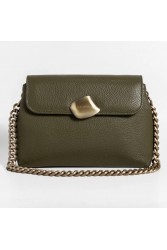 CLIC JEWELS DONNA MEDIUM (olive green dolaro genuine leather) Λαδί τσάντα ώμου