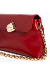 CLIC JEWELS DONNA MEDIUM (red smooth genuine leather) Κόκκινη τσάντα ώμου