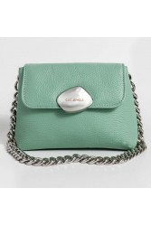 CLIC JEWELS MAYA MINIBAG (aqua dolaro genuine leather) Φυστικί τσάντα ώμου