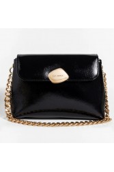 CLIC JEWELS DONNA MEDIUM DONNA (black patent eco leather) Μαύρη τσάντα ώμου