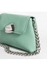 CLIC JEWELS MAYA MINIBAG (aqua dolaro genuine leather) Φυστικί τσάντα ώμου