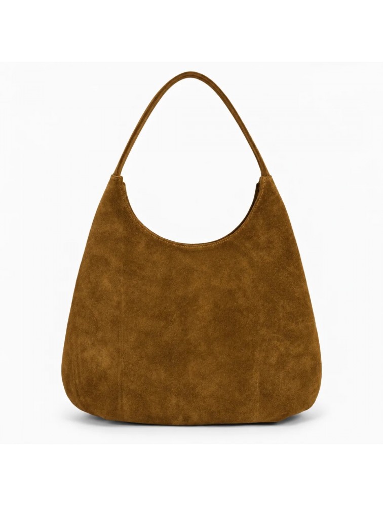 CLIC JEWELS Candy XL Camel Suede Genuine Leather Κάμελ Σουέντ Δερμάτινη Τσάντα