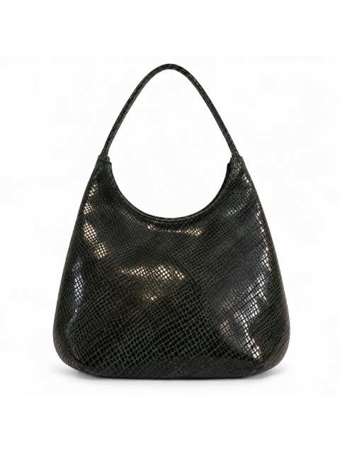 CLIC JEWELS Candy XL Snake Dark Green Genuine Leather Πράσινη Snake Δερμάτινη Τσάντα