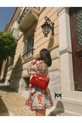 CLIC JEWELS DONNA MEDIUM (red smooth genuine leather) Κόκκινη τσάντα ώμου