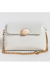 CLIC JEWELS DONNA MEDIUM DONNA (white patent eco leather) Λευκή τσάντα ώμου