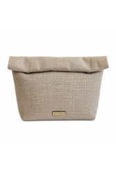 CLIC JEWELS LUNCHBAG (linen) Λινή γυναικεία τσάντα ώμου σε φυσικό χρώμα