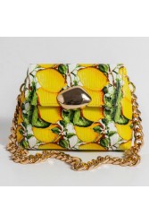 CLIC JEWELS MAYA MINIBAG (lemons print genuine leather) Τσάντα ώμου με σχέδιο λεμόνια