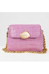 CLIC JEWELS MAYA MINIBAG (pink croco leather limited edition) Ροζ τσάντα ώμου