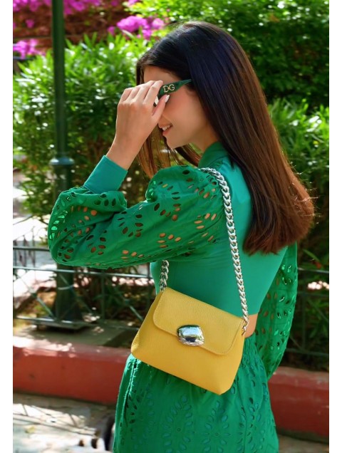 CLIC JEWELS MAYA MINIBAG (yellow suede genuine leather)
