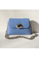 CLIC JEWELS Maya Minibag Sky Blue Croco Genuine Leather
