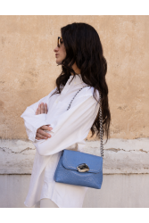 CLIC JEWELS Maya Minibag Sky Blue Croco Genuine Leather