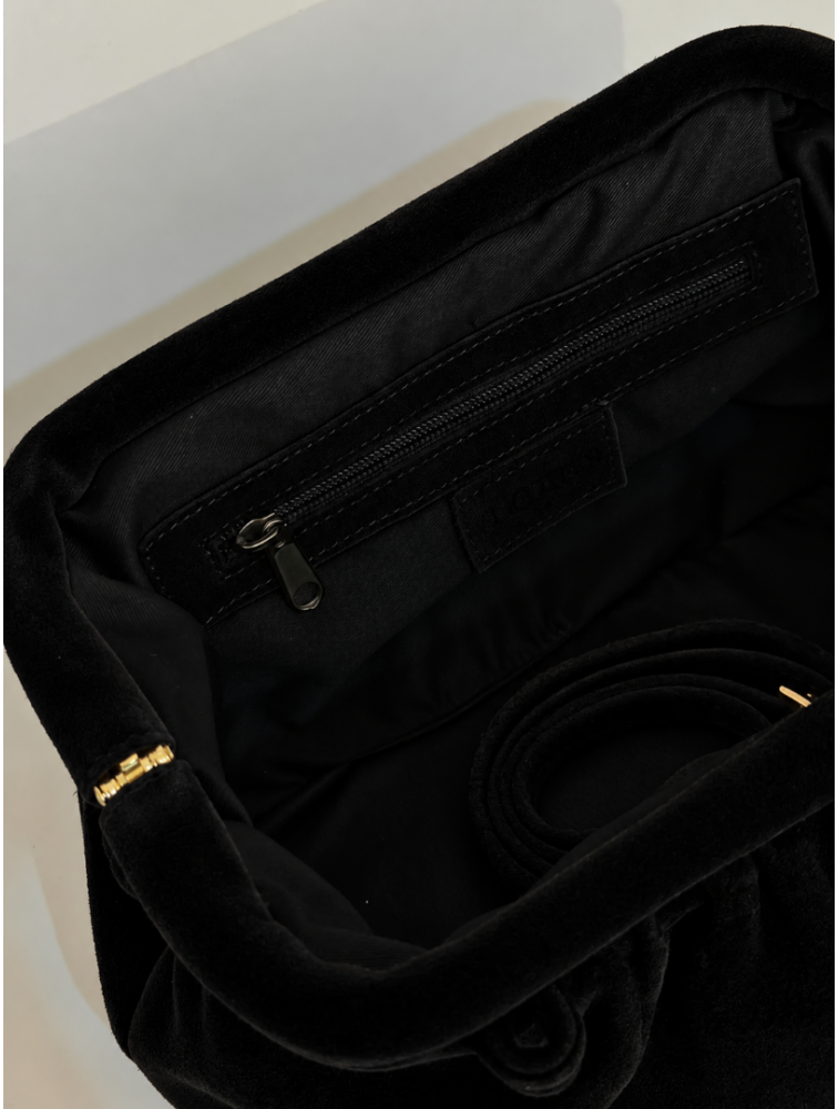CLIC JEWELS Puff Clutch Mini Velvet Μαύρο Βελούδινο Κλατς