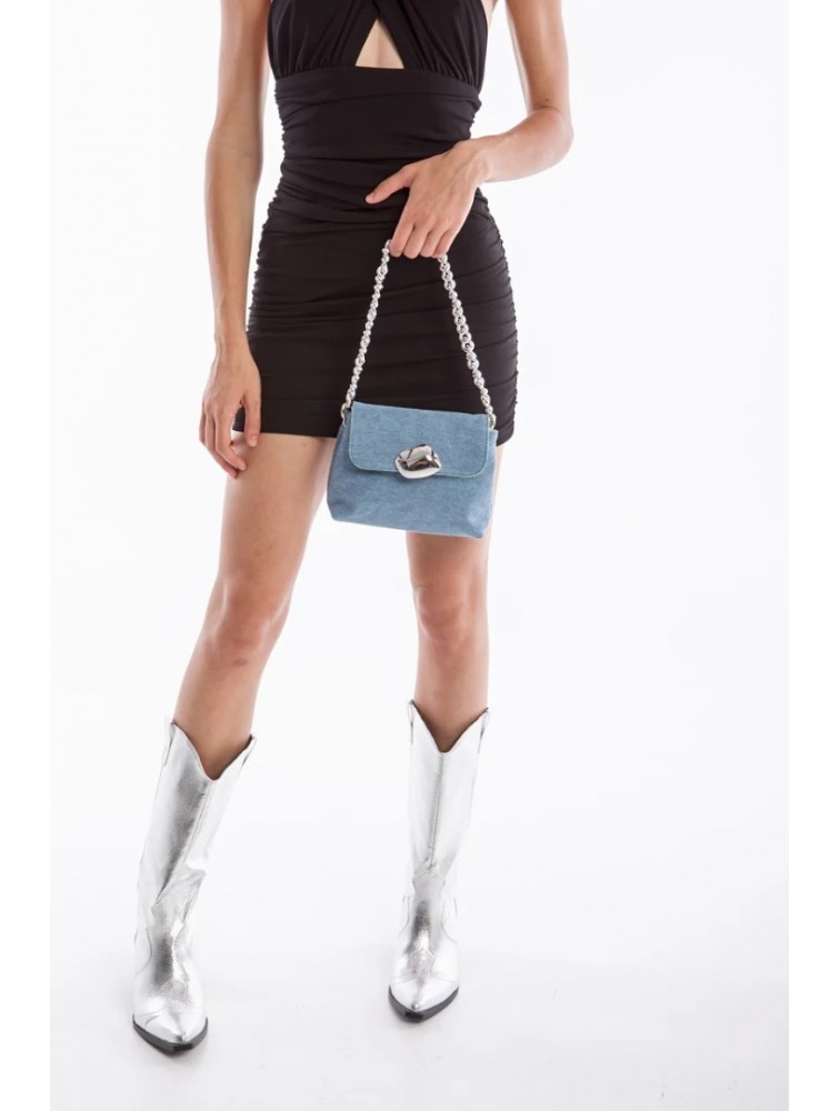 CLIC JEWELS MAYA MINIBAG (light blue denim) Τζιν τσάντα ώμου