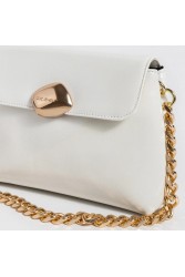 CLIC JEWELS DONNA MEDIUM DONNA (white patent eco leather) Λευκή τσάντα ώμου