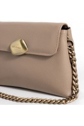 CLIC JEWELS DONNA MEDIUM (mocha dolaro leather) Μπεζ τσάντα ώμου