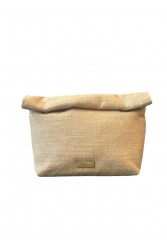 CLIC JEWELS LUNCHBAG (linen) Λινή γυναικεία τσάντα ώμου σε φυσικό χρώμα