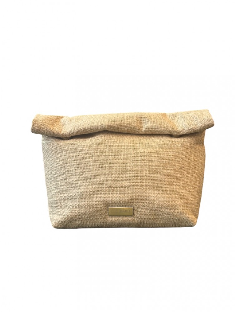 CLIC JEWELS LUNCHBAG (linen) Λινή γυναικεία τσάντα ώμου σε φυσικό χρώμα