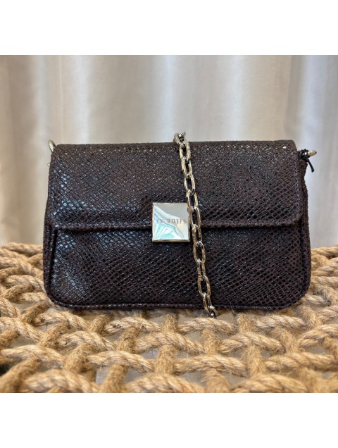 CLIC JEWELS Neira Mini Bag Brown Bronze Croco Καφέ Μπρονζέ Κροκό Τσάντα