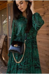 CLIC JEWELS MAYA MINIBAG (black croco leather) Μαύρη γυναικεία τσάντα ώμου