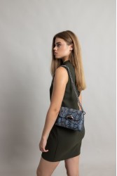 CLIC JEWELS MAYA MINIBAG (Grey snakeskin effect leather) Γκρι γυναικεία τσάντα ώμου