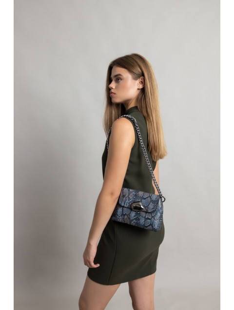 CLIC JEWELS MAYA MINIBAG (Grey snakeskin effect leather) Grey women's shoulder bag CLIC JEWELS MAYA MINIBAG (Grey snakeskin effect leather) Grey women's shoulder bag