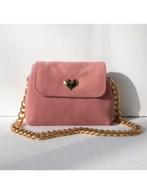 CLIC JEWELS LOVE ME MINIBAG (baby pink suede genuine leather) 