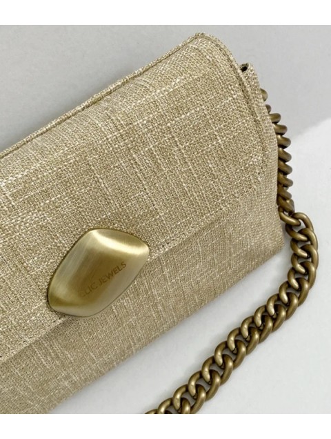 CLIC JEWELS MAYA MINIBAG LINEN Women's shoulder bag in natural color CLIC JEWELS MAYA MINIBAG LINEN Women's shoulder bag in natural color