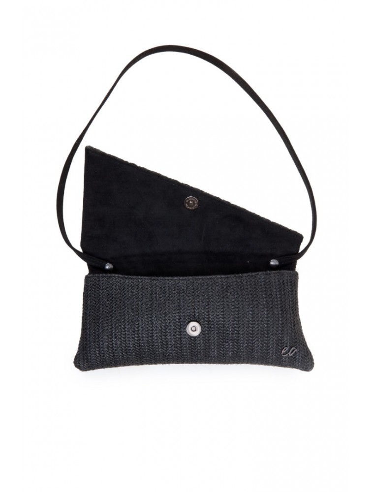 ELENA ATHANASIOU Cap Clutch Straw Black