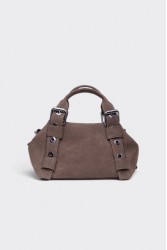 ELENA ATHANASIOU Hug Bag Suede Small Cacao Κακάο Σουέντ Τσάντα