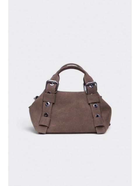 ELENA ATHANASIOU Hug Bag Suede Small Cacao Κακάο Σουέντ Τσάντα