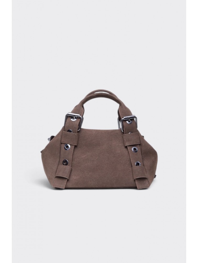 ELENA ATHANASIOU Hug Bag Suede Small Cacao Κακάο Σουέντ Τσάντα