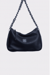 ELENA ATHANASIOU Retro Chain Vintage Baguette Black Μαύρη γυναικεία τσάντα ώμου