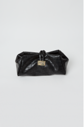 ELENA ATHANASIOU Croco Lunchbag Black