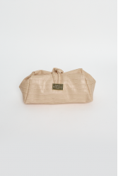 ELENA ATHANASIOU Croco Lunchbag Creme Κρεμ Κροκό Τσάντα Χειρός