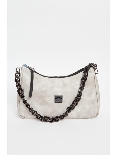 ELENA ATHANASIOU Retro Chain Vintage Baguette Grey Γκρι γυναικεία τσάντα ώμου ELENA ATHANASIOU Retro Chain Vintage Baguette Grey Γκρι γυναικεία τσάντα ώμου