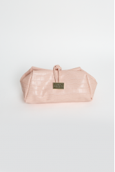 ELENA ATHANASIOU Croco Lunchbag Pink Ροζ Κροκό Τσάντα Χειρός