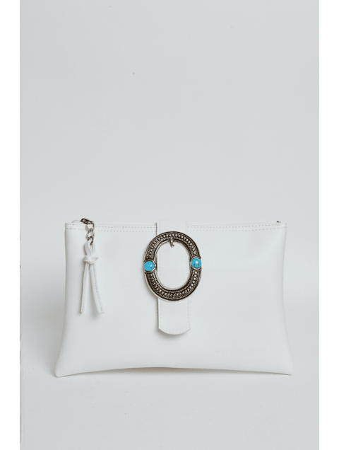 ELENA ATHANASIOU In The Island Clutch Bag White 