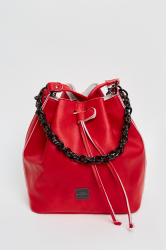 ELENA ATHANASIOU Retro Chain Pouch Red Κόκκινη γυναικεία τσάντα ώμου