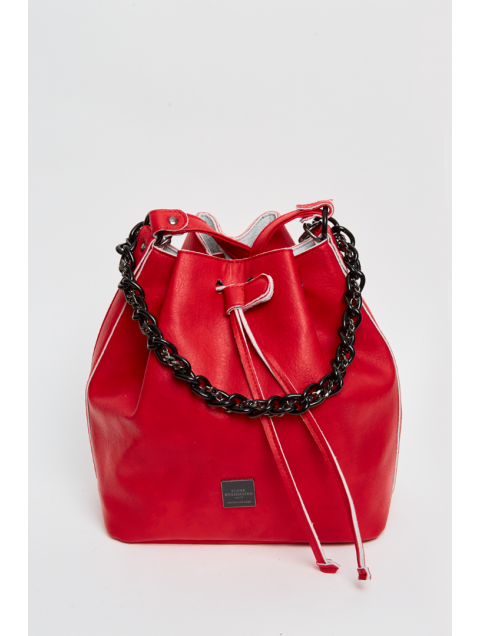ELENA ATHANASIOU Retro Chain Pouch Red Κόκκινη γυναικεία τσάντα ώμου ELENA ATHANASIOU Retro Chain Pouch Red Κόκκινη γυναικεία τσάντα ώμου