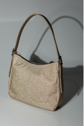 ELENA ATHANASIOU Disco Vintage Baguette Platinum Χρυσή Γυναικεία Τσάντα Χειρός