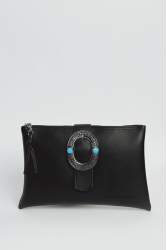 ELENA ATHANASIOU In The Island Clutch Bag Black